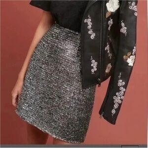 Anthropologie Hutch Tinsel Mini Skirt